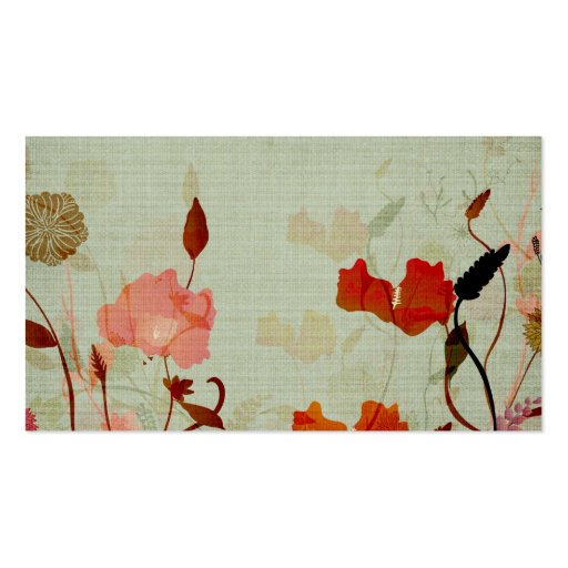 Retro poppies Business Card (back side)