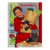 Retro Postcard Busy Lady Appointment Reminder PC
