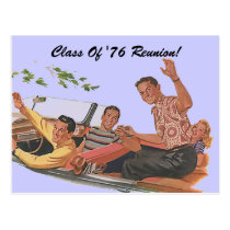 Retro Postcard Class Reunion Friends Classmates
