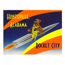 Retro Postcard Huntsville Alabama Rocket City AL