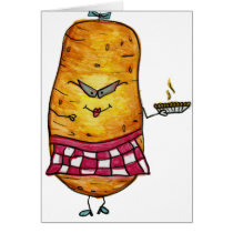 Retro Potato Greeting Card cards