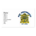 Retro Preppy Pug University Blue and Gold Business Cards