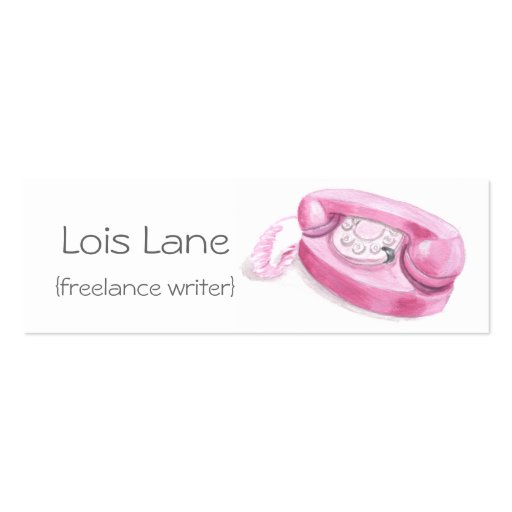 Retro Princess Telephone Skinny Card Business Card Templates (front side)