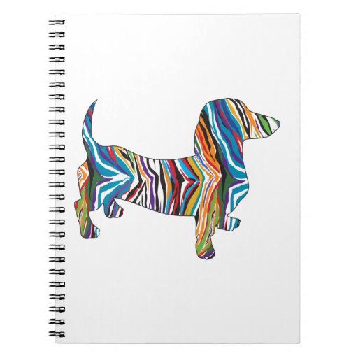 Retro Psychedelic Dachshund Spiral Note Book