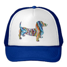 Retro Psychedelic Dachshund Trucker Hats