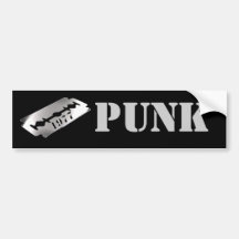 Retro Punk Razor Blade 1977 Bumper Stickers