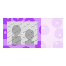 Retro Purple Circles Pattern. Custom Photo Card