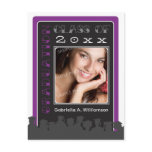 Retro Purple Graduation Announcement Postcard