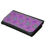 Retro Purple Pattern Fractal Art Leather Wallets