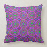 Retro Purple Pattern Fractal Art Pillows