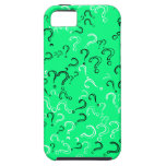 Retro Question Mark, Black & White on Spring Green iPhone 5 Cases