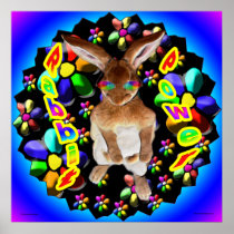Retro Rabbit Poster