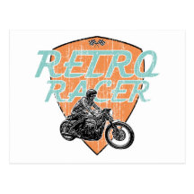 Retro racer postcard