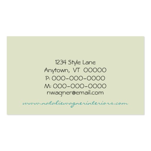 Retro Radiance Business Card, Turquoise (back side)