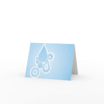 Retro Rain Drops Blank Notecard