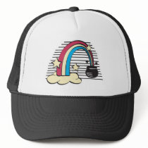 retro rainbow and pot o gold hats