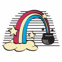 retro rainbow and pot o gold photo sculptures