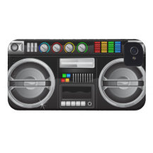 retro rainbow buttons boombox ghetto master iPhone 4 case