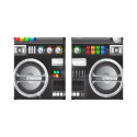 retro rainbow buttons ghetto blaster boom box wrappedcanvas