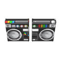 retro rainbow buttons ghetto blaster boom box wrappedcanvas