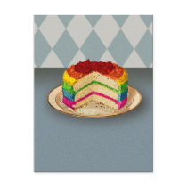 Retro Rainbow Cake Post Cards