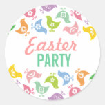 Retro Rainbow Chicks Easter Party Favors Gift Tag stickers