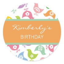 Retro Rainbow Chicks Fun Favor Gift Label /Sticker