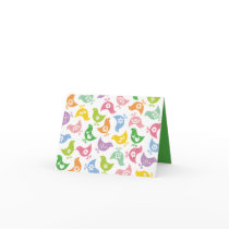 Retro Rainbow Chicks Fun Party Custom Note Card