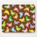Retro Rainbow Chicks Fun Pattern Custom Mousepad
