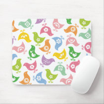Retro Rainbow Chicks Fun Pattern Custom Mousepad