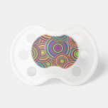 Retro Rainbow Circles Pattern Baby Pacifiers