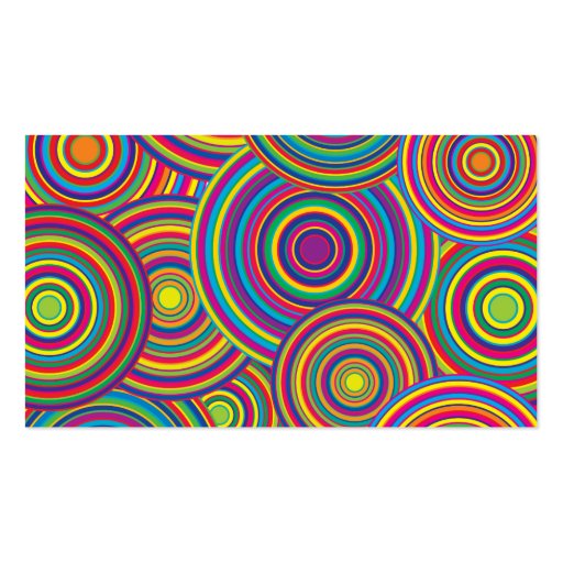 Retro Rainbow Circles Pattern Business Card (back side)