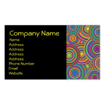 Retro Rainbow Circles Pattern Business Card