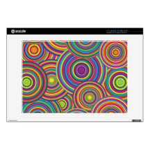 Retro Rainbow Circles Pattern Decals For Laptops