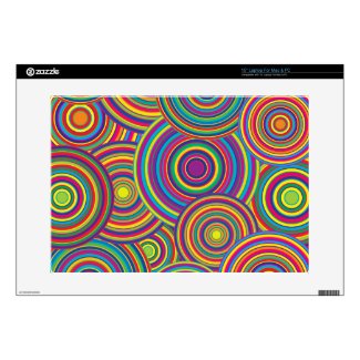 Retro Rainbow Circles Pattern Decals For Laptops