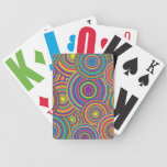 Retro Rainbow Circles Pattern Deck Of Cards