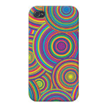 Retro Rainbow Circles Pattern iPhone 4/4S Case