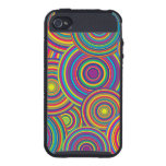 Retro Rainbow Circles Pattern iPhone 4 Cases