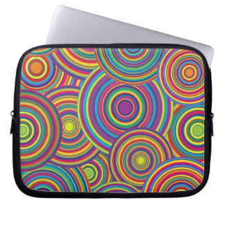 Retro Rainbow Circles Pattern fuji_electronicsbag