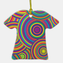 Retro Rainbow Circles Pattern Christmas Tree Ornaments