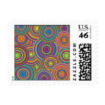 Retro Rainbow Circles Pattern Stamp