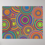 Retro Rainbow Circles Pattern Posters