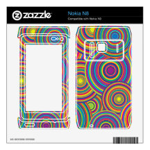 Retro Rainbow Circles Pattern Decals For The Nokia N8