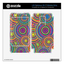 Retro Rainbow Circles Pattern Decal For LG Optimus 2X