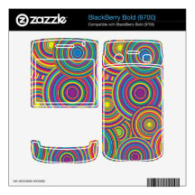 Retro Rainbow Circles Pattern Skin For BlackBerry Bold