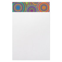 Retro Rainbow Circles Pattern Stationery Design