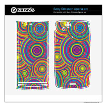 Retro Rainbow Circles Pattern Xperia Arc Skins