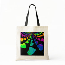 Retro rainbow hearts bag