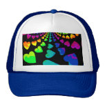 Retro rainbow hearts trucker hat