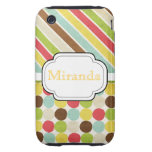 Retro Rainbow Polka-dots & Stripes iPhone3G casemate cases